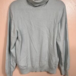 Lands' End 100% cashmere Soft Gray Turtleneck Sweater